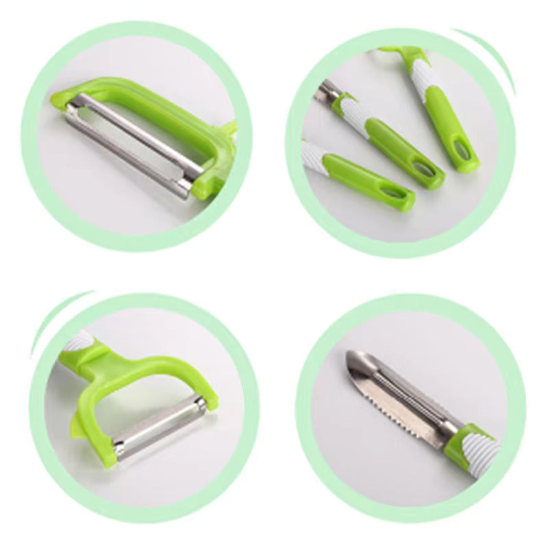 🔥 3-in-1 Magic Peeler Set – Slice, Shred & Peel Like a Pro! 🔥