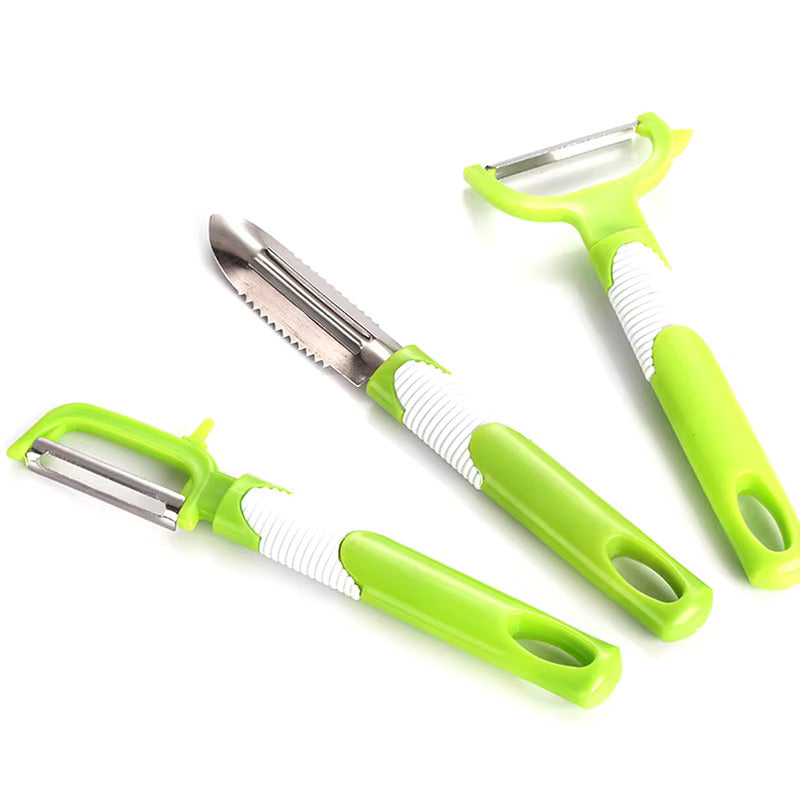 🔥 3-in-1 Magic Peeler Set – Slice, Shred & Peel Like a Pro! 🔥