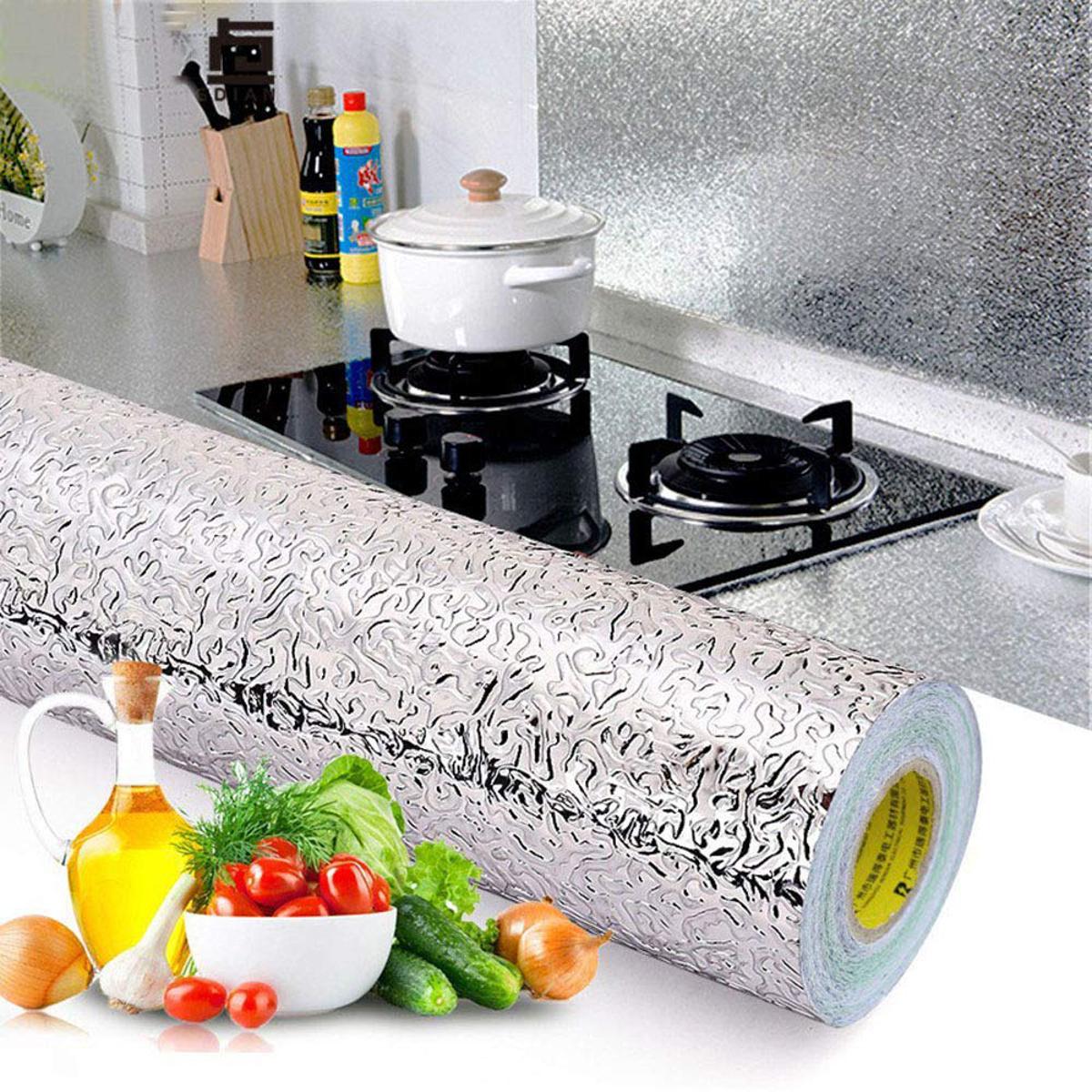 Self Adhesive Kitchen Oil Proof Waterproof Kitchen Aluminum Foil Roll